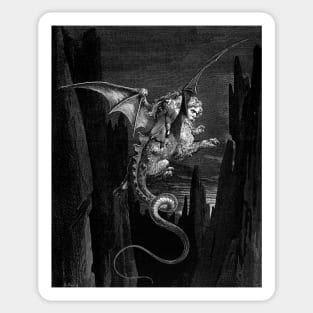 High Resolution Gustave Doré Illustration Riding on Geryon Sticker